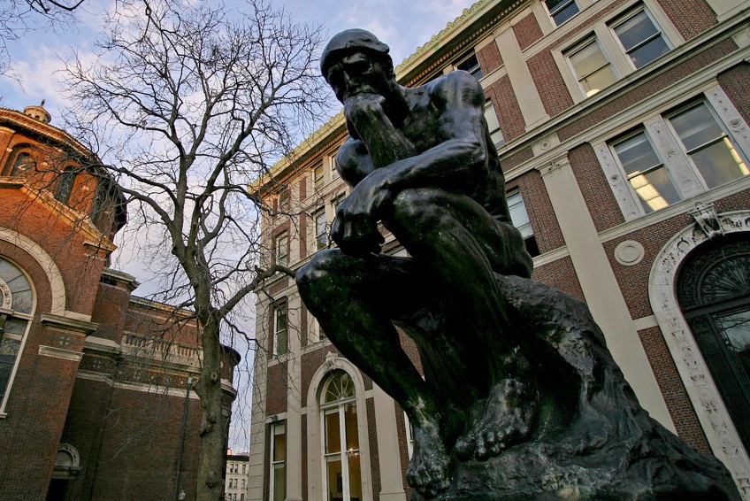 The Thinker statue at Columbia University