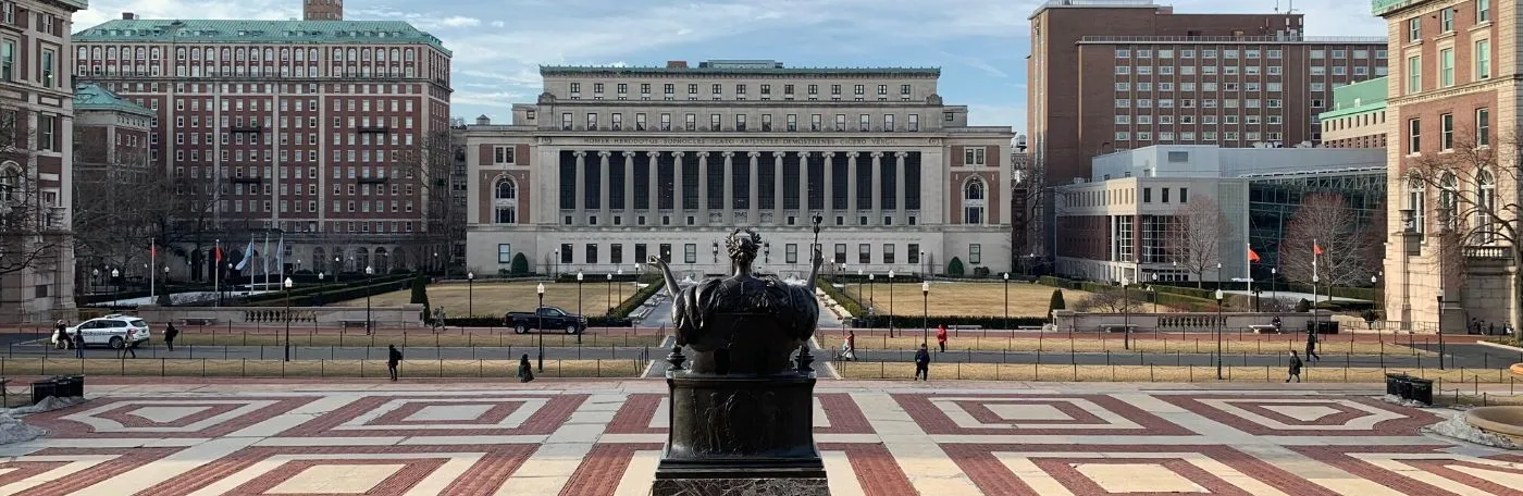 Columbia University campus facing south