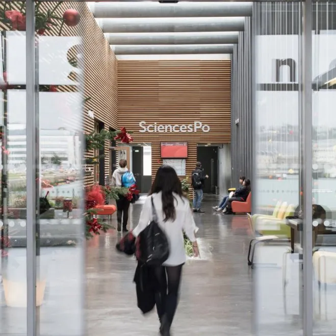 Student walking at Sciences Po